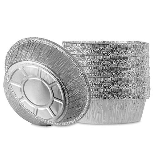 Plasticpro 8'' Inch Round Tin Foil Pans Disposable Aluminum, Freezer and Oven Safe - For Baking, Cooking, Storage, Roasting, and Reheating, Pack of 50 Plasticpro 8'' Inch Round Tin Foil Pans Disposable Aluminum, Freezer and Oven Safe - For Baking, Cooking, Storage, Roasting, and Reheating, Pack of 50
