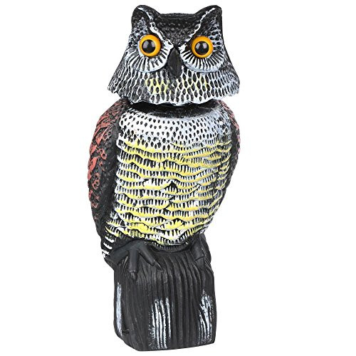 YAHEETECH Realistic Owl Decoy with Rotating Head to Scare Birds Away, Birds Crow Bird Control, Scarer Scarecrow Owl Scarecrow Statues as The Yard Decoration, Garden Outdoor YAHEETECH Realistic Owl Decoy with Rotating Head to Scare Birds Away, Birds Crow Bird Control, Scarer Scarecrow Owl Scarecrow Statues as The Yard Decoration, Garden Outdoor