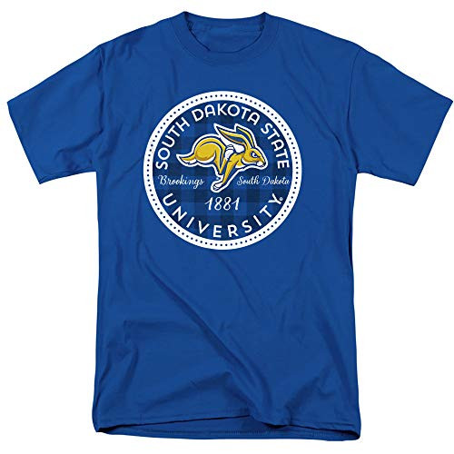 South Dakota State University Official Plaid Badge Unisex Adult T Shirt, Royal Blue, 2X-Large South Dakota State University Official Plaid Badge Unisex Adult T Shirt, Royal Blue, 2X-Large
