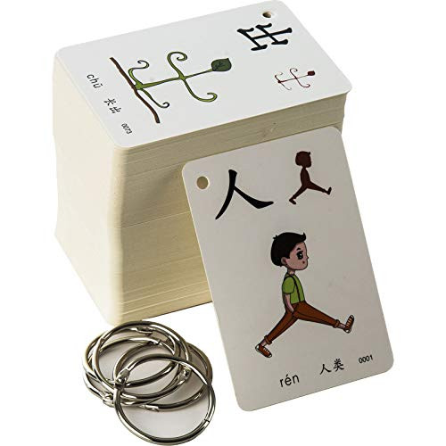 Nuluphu Key Education Early Learning Language Chinese Library Learning Cards -250 Cards-, Early Childhood Early Education Card, Large Cards for Literacy of Beginning Readers -Book One/1-250 Words-