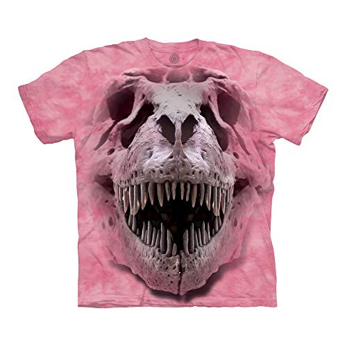 The Mountain T-Rex Big Skull Adult T-Shirt, Pink, 4XL