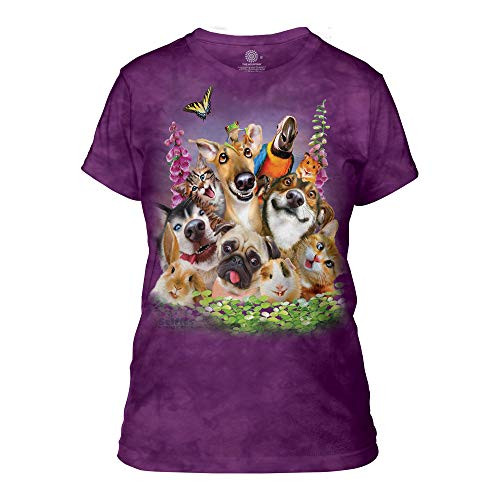 The Mountain womens Pet Selfie Apparel T Shirt, Purple, XX-Large US