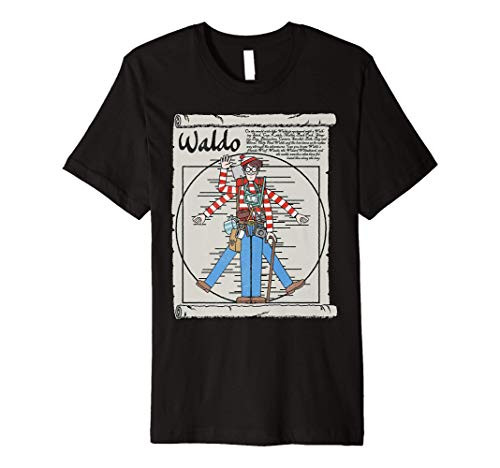 Where's Waldo Vitruvian Waldo on a Scroll Premium T-Shirt