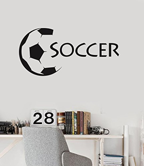 Vinyl Wall Decal Soccer Ball Sports Fan Kids Room Stickers Mural -ig3096- White