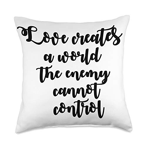 DBY-INK -Pillows- Love Creates A World Inspirational Messages Positive Things Throw Pillow, 18x18, Multicolor