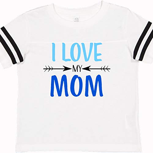 inktastic I Love My Mom Toddler T-Shirt 2T Football White and Black 29a76