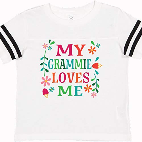 inktastic My Grammie Loves Me Toddler T-Shirt 2T Football White and Black 2c78f