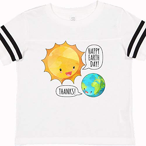 inktastic Happy Earth Day Toddler T-Shirt 2T Football White and Black 3a774