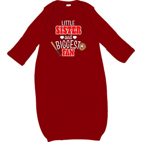inktastic Little Sister and Biggest Fan Baseball Glove Newborn Layette Red 3b1c1 inktastic Little Sister and Biggest Fan Baseball Glove Newborn Layette Red 3b1c1