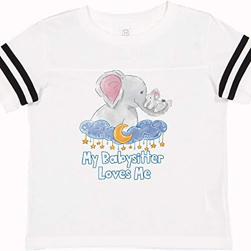 inktastic My Babysitter Loves Toddler T-Shirt 3T Football White and Black 3c23d