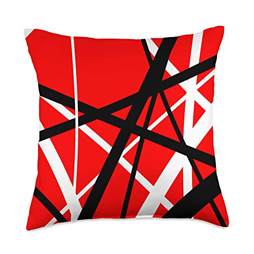 Classic Rock Fan Patterns Rock Music Guitar Guitarist Legend Rock  and  Roll Band 80s Gift Throw Pillow, 18x18, Multicolor