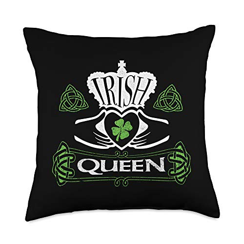 St Patrick's Day Shirt Ink Queen St Patrick's Day Irish Pride Throw Pillow, 18x18, Multicolor