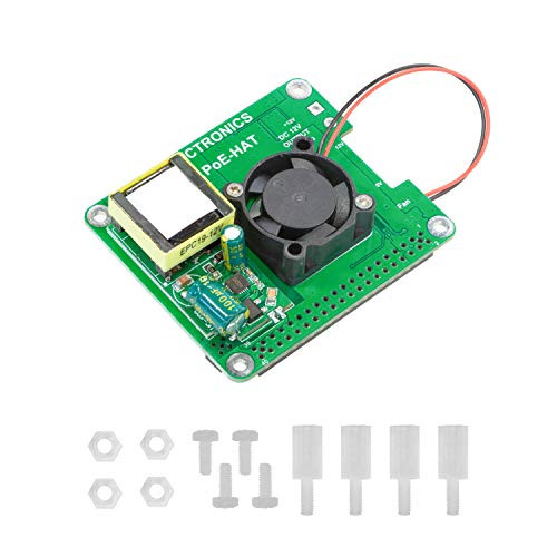 UCTRONICS PoE HAT for Raspberry Pi 4 Model B and Pi 3 Model B plus, 802.3at Power Over Ethernet Expansion Board with Cooling Fan