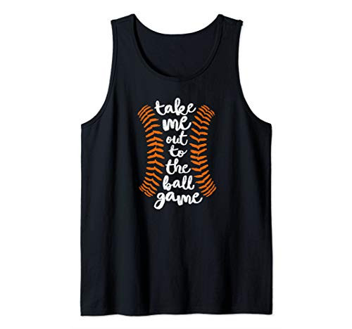 Take Me Out Ball Game Shirt Baseball Song Orange Black Blue Tank Top