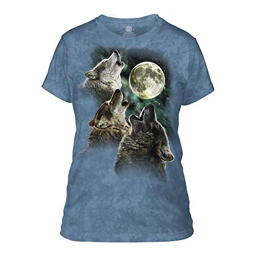 The Mountain Women's Three Wolf Moon Apparel, Blue, Small