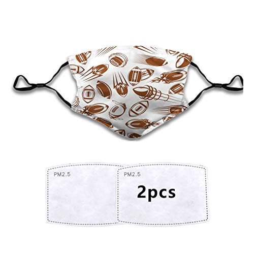 Comfortable Unique Windproof mask, Retro Comicbook Style Flying Spinning Balls with Motion Trails Sports Competition,Printed Facial Decorations for Adult