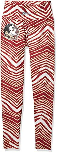 NCAA Florida State Seminoles Women's Zebra Leggings, Maroon/White, X-Large