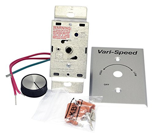 KB Electronics Model KBWC-25K Variable Speed Fan Control, Wall Mount, Rated 5.0 Amps A 240 VAC for use with Shaded Pole and PSC Motors