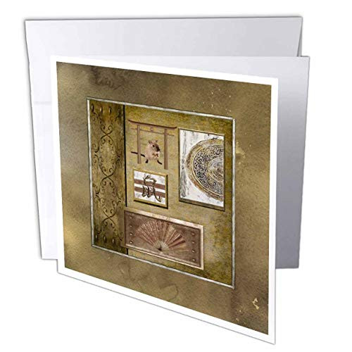 3dRose Image of Rat Under Arch, Fan, Asian Design, Brown - Greeting Cards -gc_329104_1- 3dRose Image of Rat Under Arch, Fan, Asian Design, Brown - Greeting Cards -gc_329104_1-