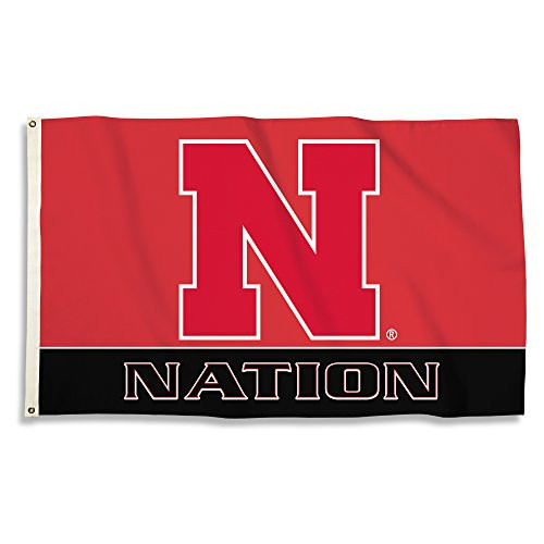 NCAA Nebraska Cornhuskers Nation 3' x 5' Flag with Grommets, Red,