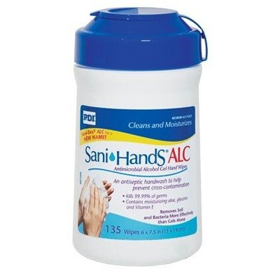 Sani Hands Alc Antimicrogel Hand Wipes 135 per canister by Sani Hands