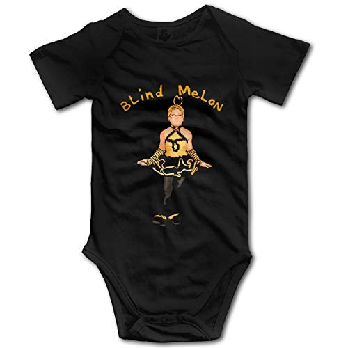 YI-POP Stylemall Toddler Newborn Baby T-Shirt Clothes Funny Printed Short-Sleeve Cotton Bodysuit One Piece - Music Band Fans Blind Melon Infant Rompers Jumpsuit 0-2T Black