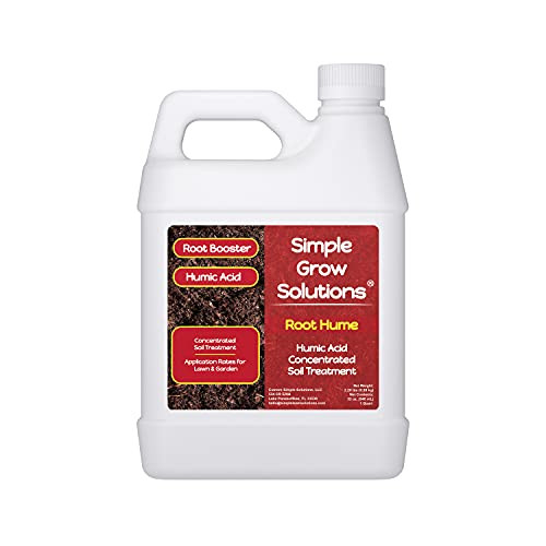 Root Hume- Simple Grow Solutions - Concentrated Humic Acid - Liquid Carbon - Simple Grow Solutions- Natural Lawn  and  Garden Treatment - Plant Food Enhancer- Turf Grass Soil Conditioner -32 Ounce-