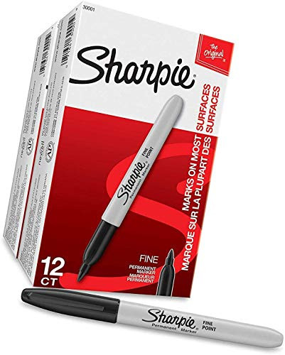 Sharpie Permanent Markers, Fine Point, Black, 24-Count - 2 Pack