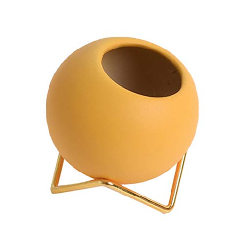 YARNOW Ceramics Succulent Pots Cactus Plant Flower Pot Mini Ball Shape Porcelain Planter with Stand for Garden Home Decoration Random Color