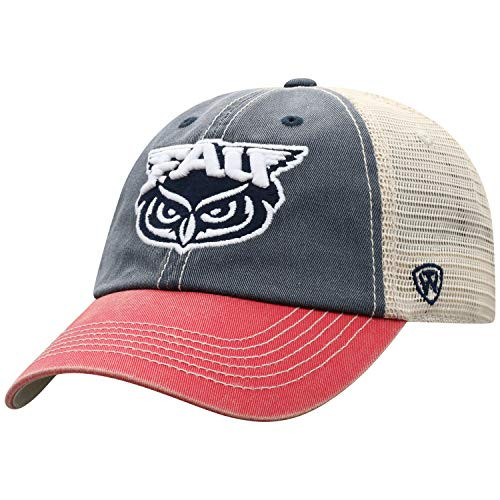 Top of the World Florida Atlantic Owls Men's Relaxed Fit Adjustable Mesh Offroad Hat Team Color Icon, Adjustable