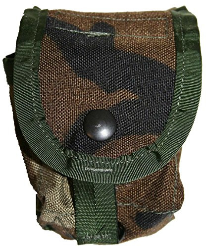 Military Outdoor Clothing Previously Issued US GI Woodland Camo MOLLE Grenade Pouch (2 per pack)