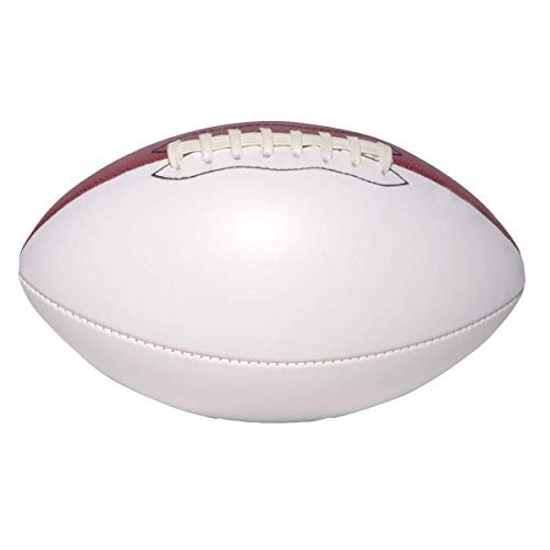 Autograph Football Official Size 9 - Full Size Blank Football Trophy with Two White Panels for Signing - Football Coach Gift, Wedding Garter Toss, or Championship Party -Football Without Base-