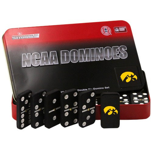 NCAA Iowa Hawkeyes Domino Set in Metal Gift Tin