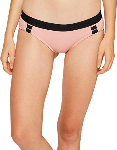 Hurley Women's Quick Dry Compression Printed Bikini Surf Bottom, red Stardust, Medium