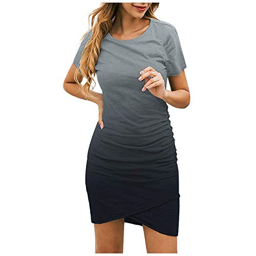 Women's Short Sleeve Crew Neck T Shirt Dress Casual Bodycon Ruched Dresses Tie Dye Stretch Short Mini Dress Women's Short Sleeve Crew Neck T Shirt Dress Casual Bodycon Ruched Dresses Tie Dye Stretch Short Mini Dress