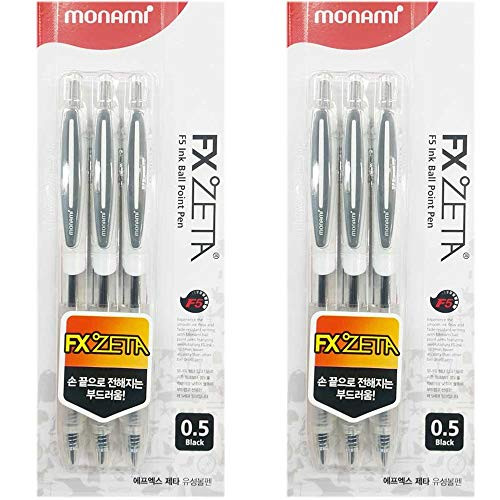 Monami FX-Zeta Ballpoint Pens 0.5mm Ink Black 6 PCS
