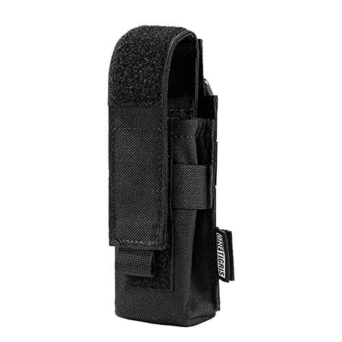 OneTigris Flashlight Pouch Holster Tactical Molle 1000D Cordura Nylon Flashlight Pouch Holder -Black- OneTigris Flashlight Pouch Holster Tactical Molle 1000D Cordura Nylon Flashlight Pouch Holder -Black-