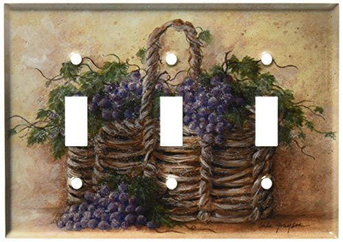 Art Plates - Grape Basket Switch Plate - Triple Toggle