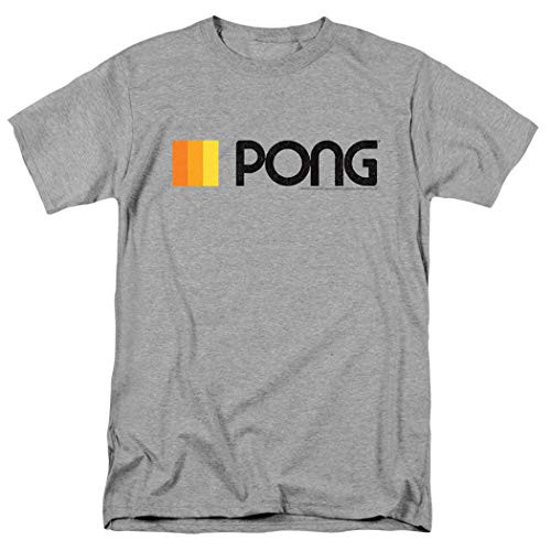 Atari Pong Video Game T Shirt  and  Stickers -Large- Athletic Heather