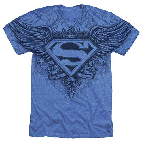 Popfunk Superman Winged S Shield Logo All Over T Shirt  and  Stickers -X-Large- Blue