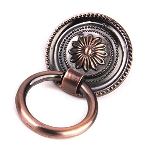 WINOMO 10pcs Kitchen Cabinet Cupboard Drawer Pull Ring Handle Knob Antique Brass -Antique Copper-