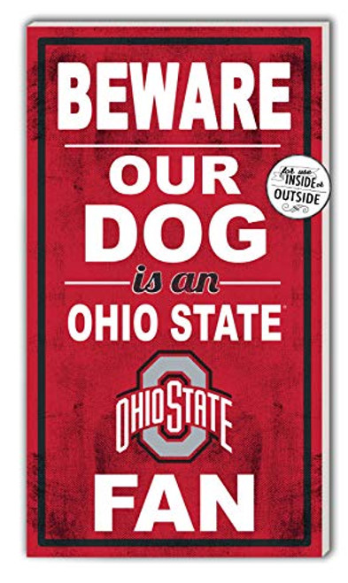 KH Sports Fan 11x20 in\Outdoor Sign Beware of Dog Ohio State Buckeyes KH Sports Fan 11x20 in\Outdoor Sign Beware of Dog Ohio State Buckeyes