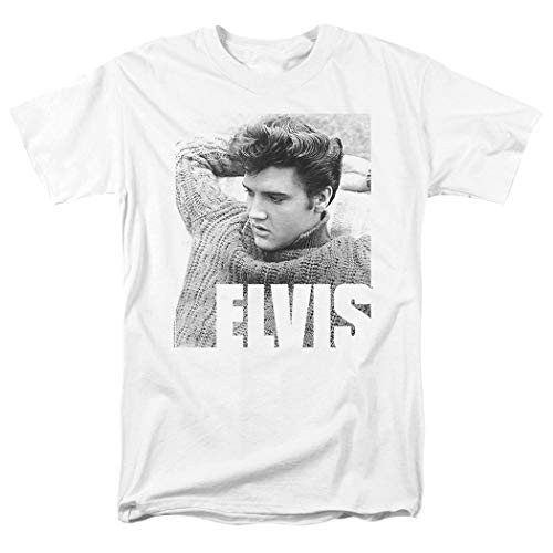 Popfunk Elvis Presley Relaxing T Shirt  and  Stickers -Small- White