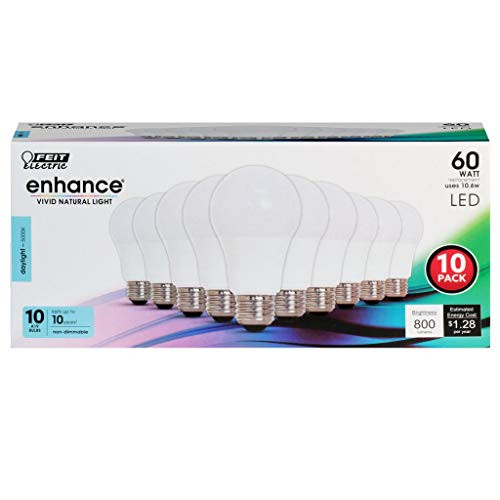 FEIT OM60/950CA10K/10 800 Lumen 5000K Non-Dimmable LED - 10 Pack