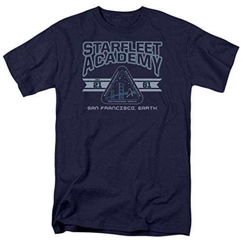 Popfunk Star Trek Retro Starfleet Academy T Shirt  and  Stickers -Large- Blue