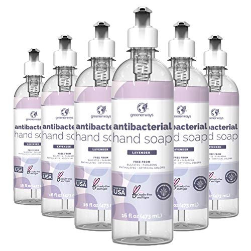 Greenerways Antibacterial Hand Soap - Made in USA - Lavender Liquid Hand Soap with Pump and Soothing Aloe Vera - Sulfate-Free, Paraben-Free, Cruelty-Free, Vegan Hand Wash -16 Fl Oz -6 Pack- - Lavender- Greenerways Antibacterial Hand Soap - Made in USA - Lavender Liquid Hand Soap with Pump and Soothing Aloe Vera - Sulfate-Free, Paraben-Free, Cruelty-Free, Vegan Hand Wash -16 Fl Oz -6 Pack- - Lavender-
