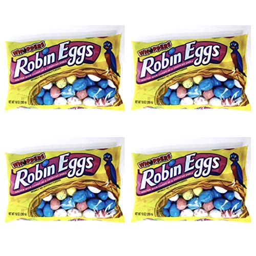 Whoppers Robin Eggs Malted Milk Candy In A Crunchy Shell - Pack of 4 Bags - 10 oz Per Bag -4 Bags, 40 oz Total- Whoppers Robin Eggs Malted Milk Candy In A Crunchy Shell - Pack of 4 Bags - 10 oz Per Bag -4 Bags, 40 oz Total-