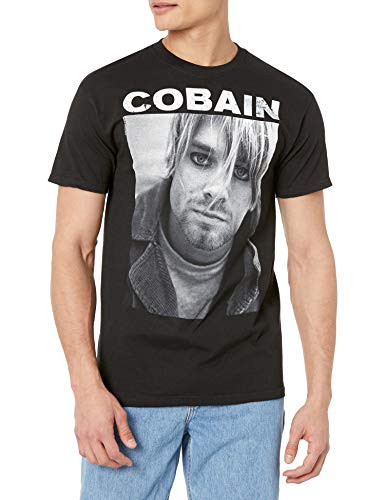 FEA Men's Kurt Cobain Photo T-Shirt, Black, Large