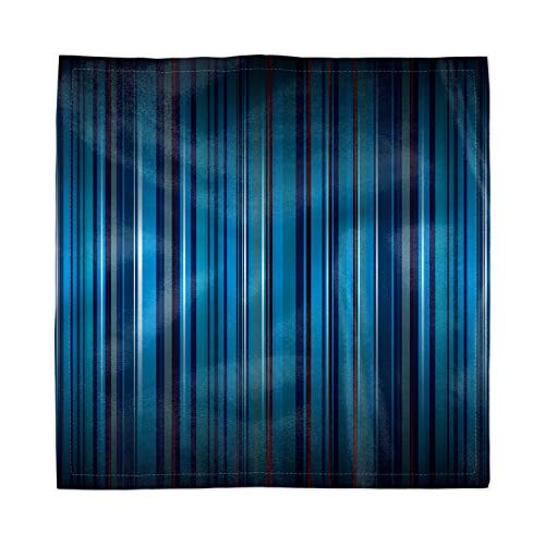 Ambesonne Harbour Stripe Decorative Napkins Set of 4, Vibrant Nvay Blue Background with Thin Vertical Lines Modern Design, Satin Fabric for Brunch Dinner Buffet Party, 18" x 18", Navy Blue Teal