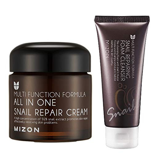 Mizon All in One Snail Repair Cream 75ml and Snail Repairing Foam Cleanser 60ml Mizon All in One Snail Repair Cream 75ml and Snail Repairing Foam Cleanser 60ml